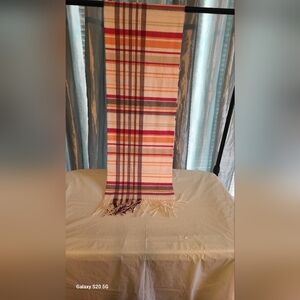 V. Fraas Cashmink Pink Plaid Fringed Acrylic Scarf Made in Germany